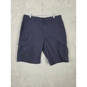 RED KAP Cargo Work Shorts Mens 36x11 Navy Blue Flat Front Workwear Skater